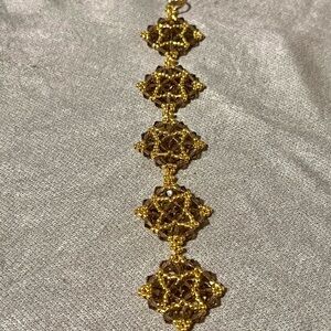 Elegant Handmade Gold Bracelet with Intricate Design